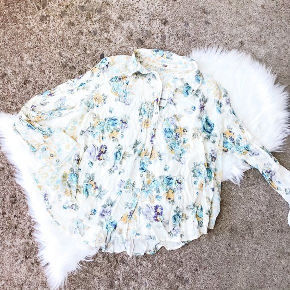 Free People Tops - Free People Floral Button Down Top